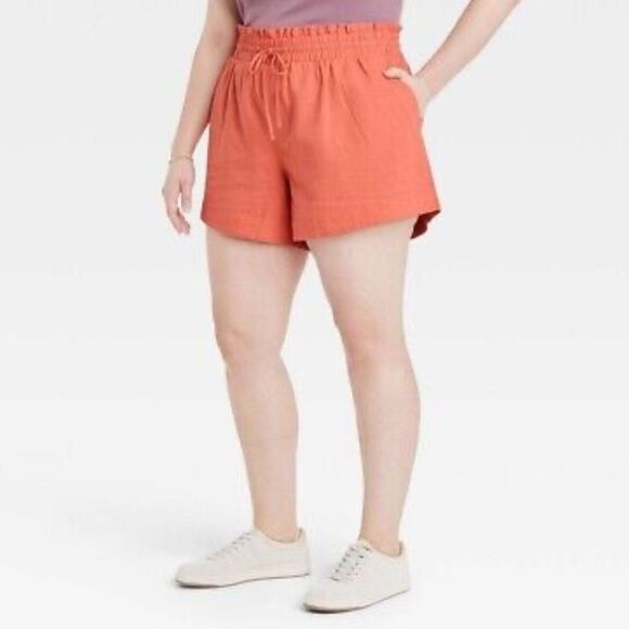 A new day linen peach‎ shorts size 1X - Picture 1 of 10